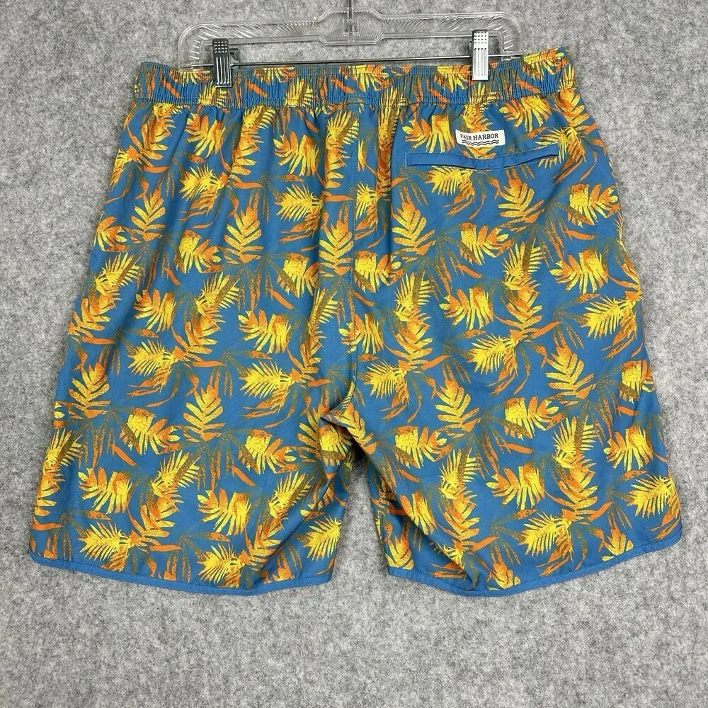 Fair Harbor Anchor Swim Trunks Shorts 2XL Sundrenched Palms Brief Lined Pockets - Picture 4 of 13
